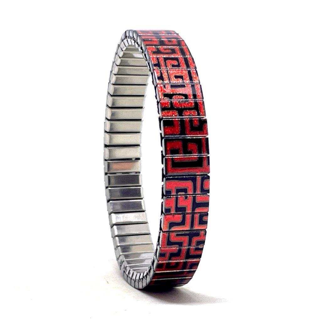 Checkers Maze Deep REDOrange Metallic