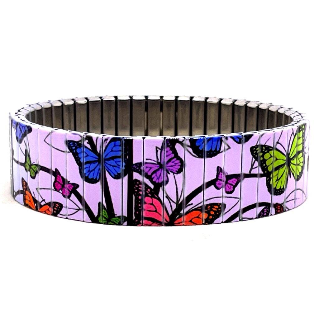 Cool Blossom Butterflies Velvet Pastel Armband 18mm