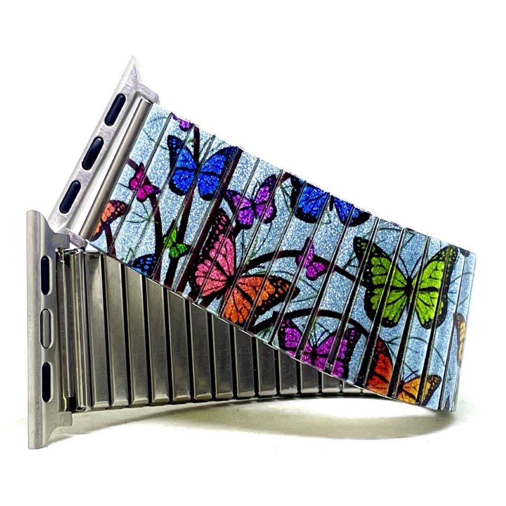 Cool Blossom Butterflies blue sky Applewatch bracelet