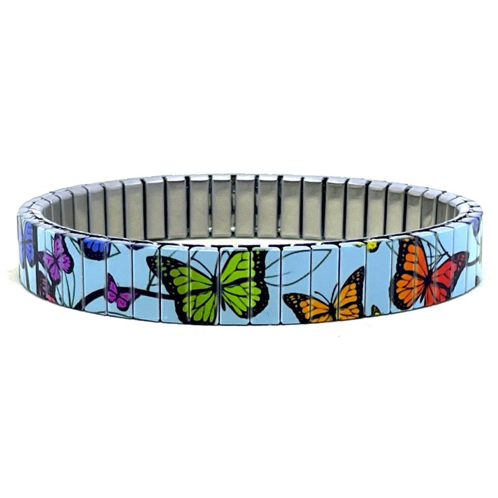 Cool Blossom Butterfly Armband 10mm - Pastel Vlinders