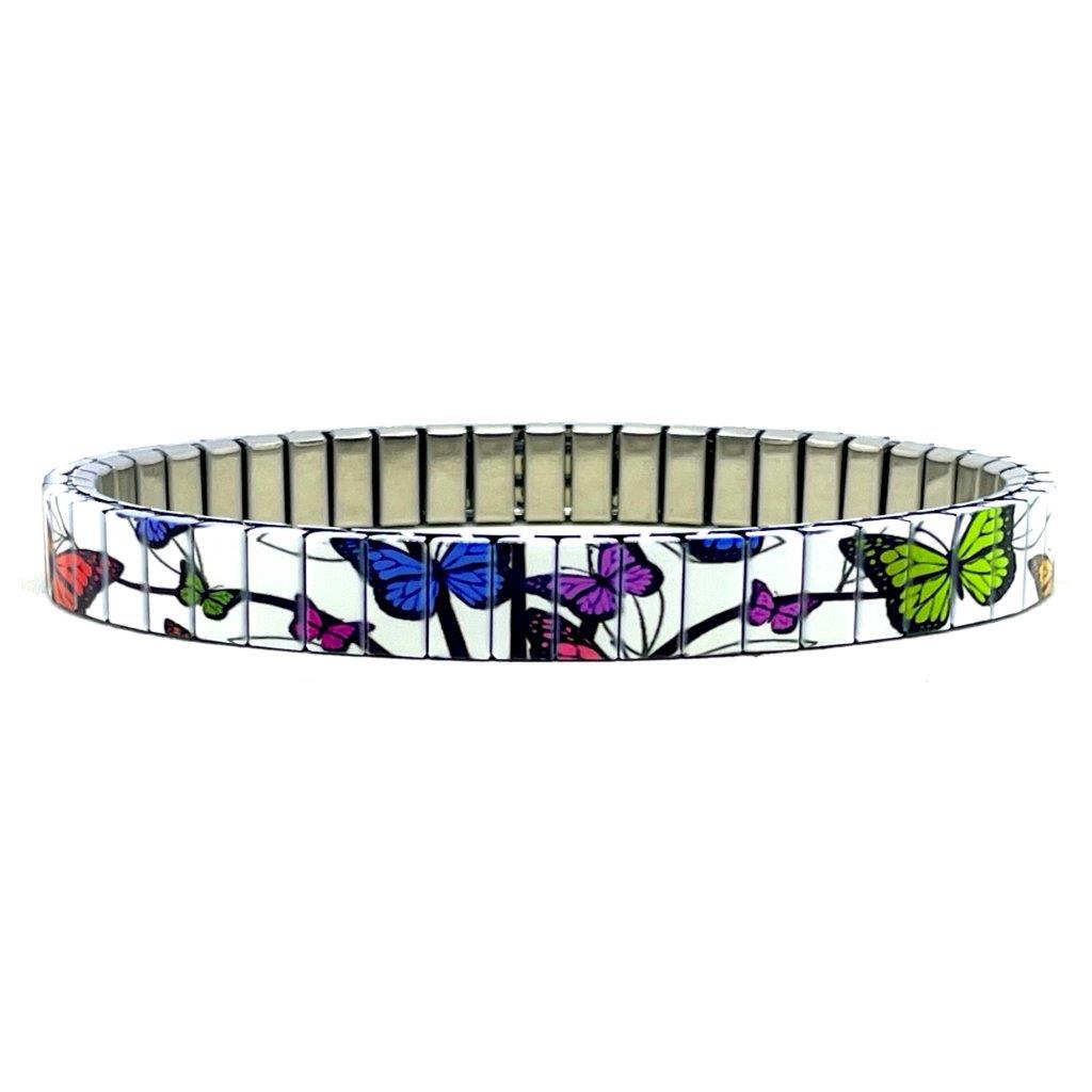 Cool Blossom Butterflies Fantasy Armband 6mm - Wit