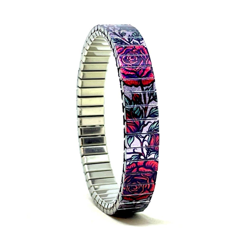 Flowers Garden Ruby Roses chic metallic