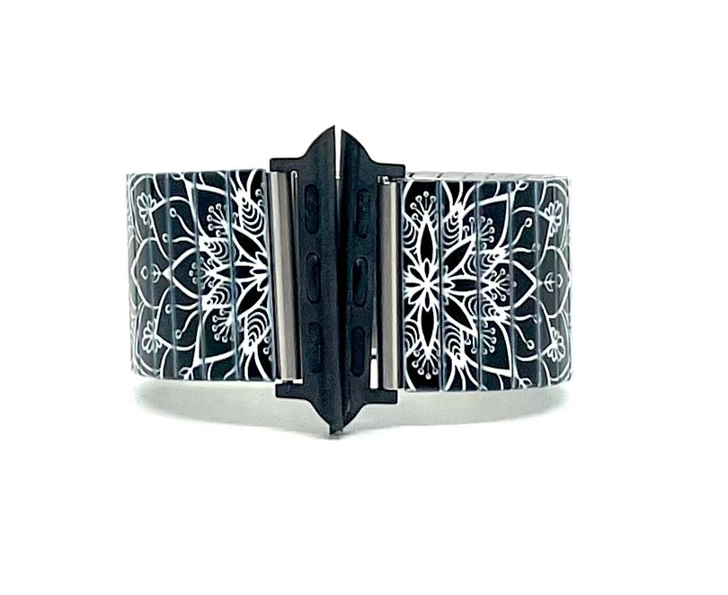 Mandala Daisies black applewatch bracelet