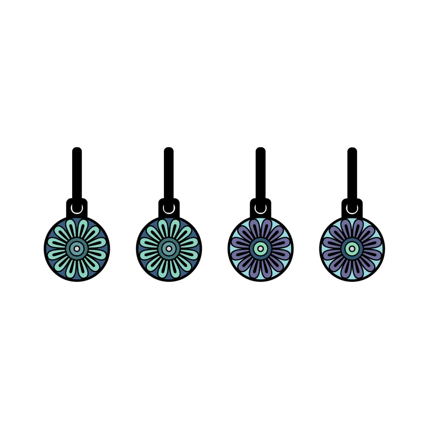 Turquoise Ambience Oorbellen | Metallic Bloemen – Urbandbracelets