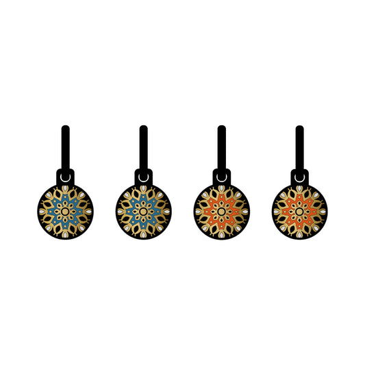 Chick blue and red Ambience metallic Oorbellen