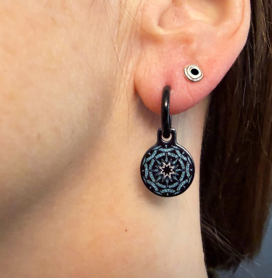 Celtic Green Flowers Stars metallic oorbellen
