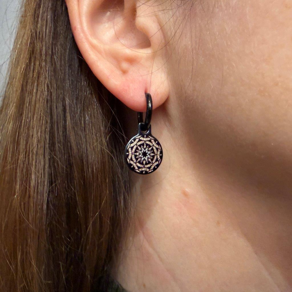 Celtic Green Flowers Stars metallic oorbellen