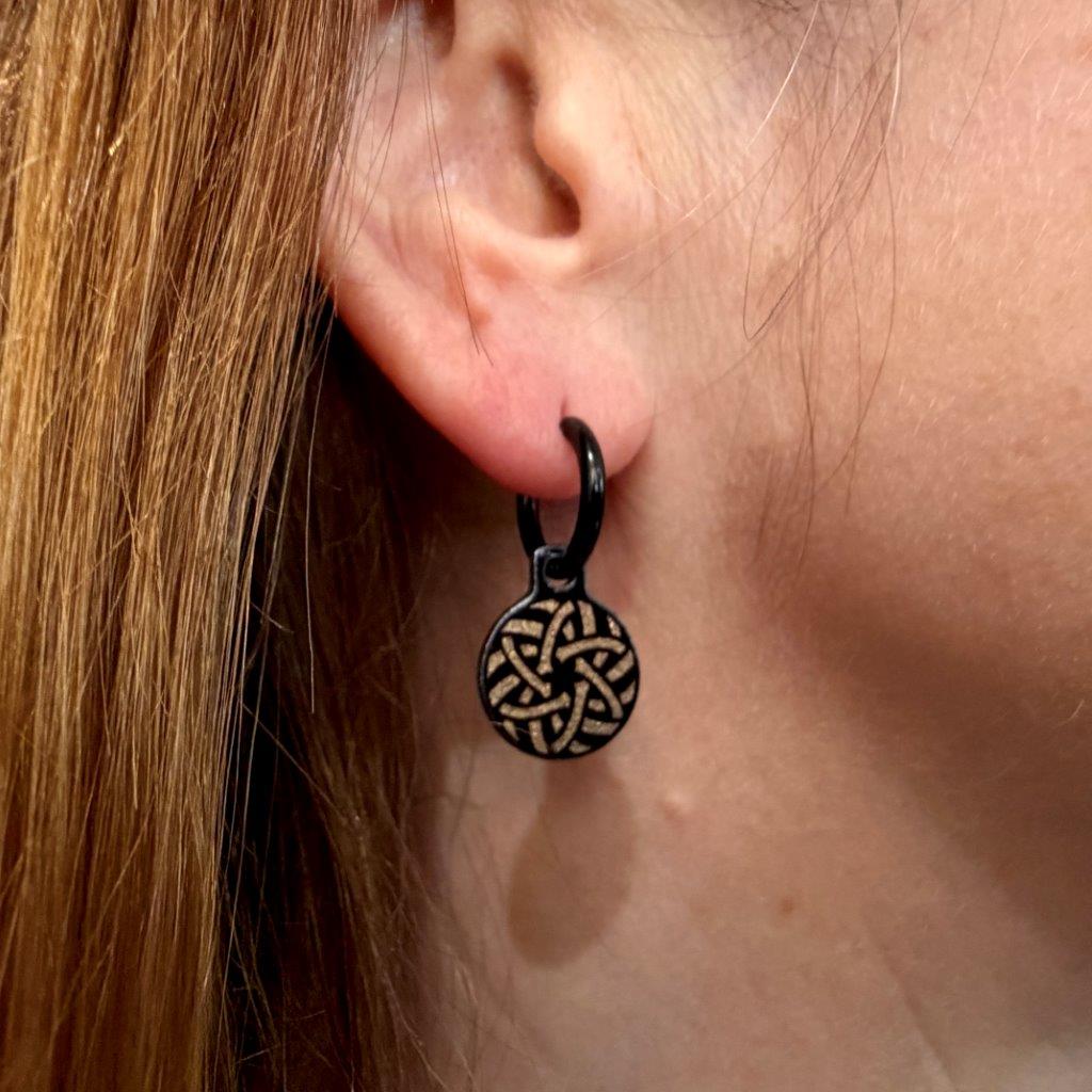 Celtic Viking Shield metallic oorbellen