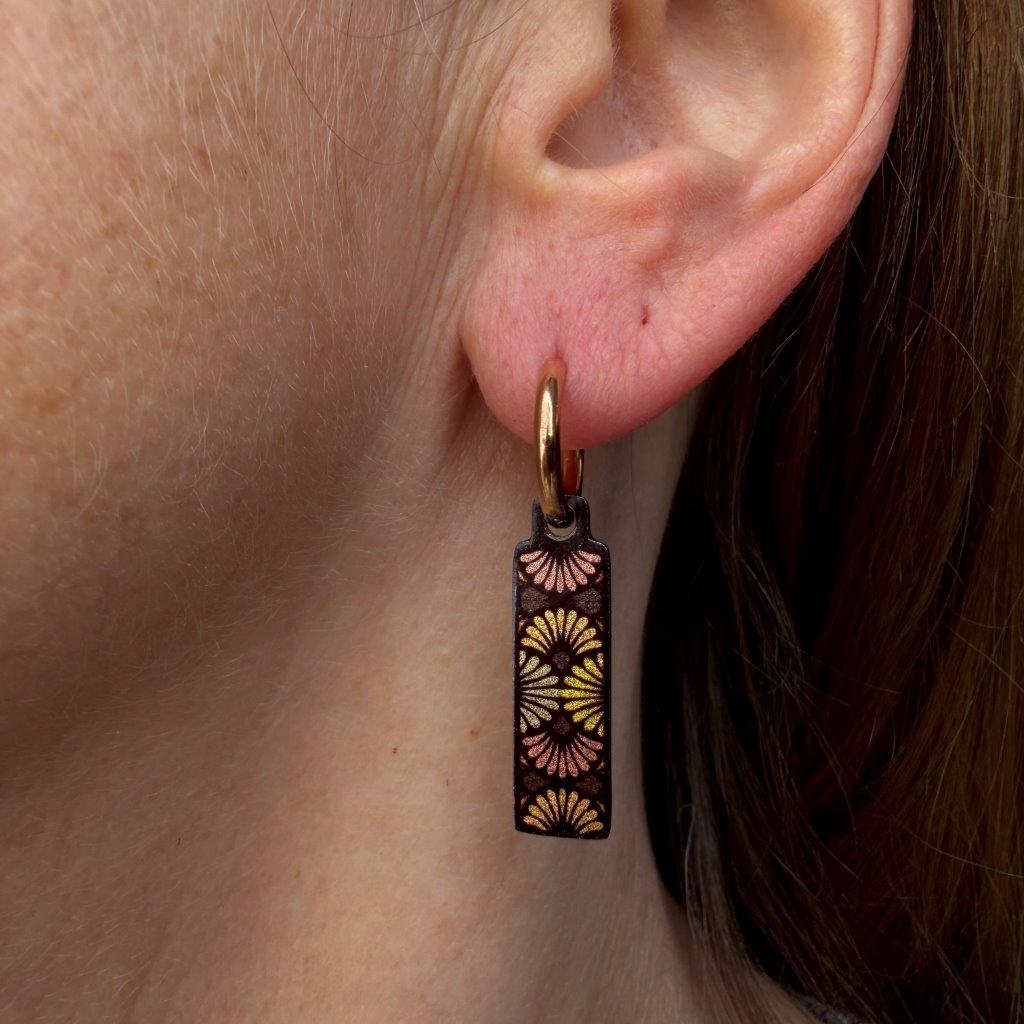 Checkers Kites Boho chic metallic oorbellen