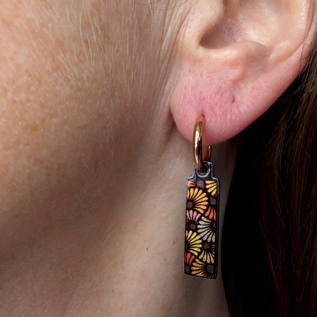 Checkers Kites Boho chic metallic oorbellen