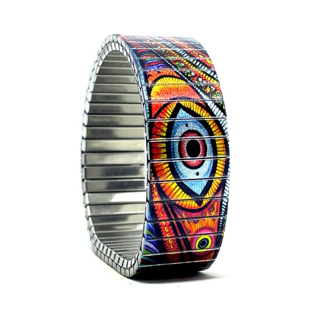 Checkers Orange evil eye metallic