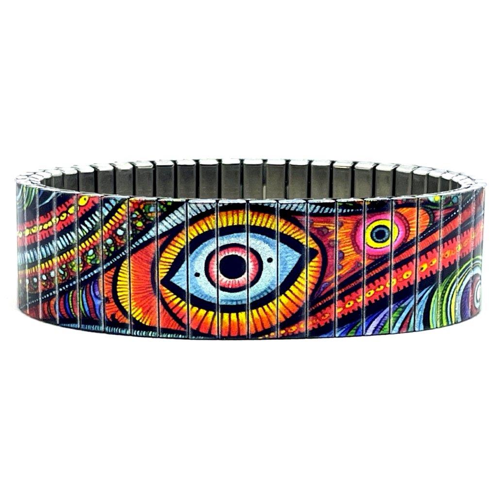 Checkers Orange evil eye metallic