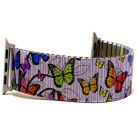Cool Blossom Butterflies velvet pastel applewatch bracelet