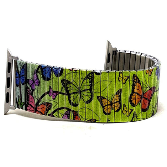 Cool Blossom Butterflies Velvet Pastel Applewatch Bracelet