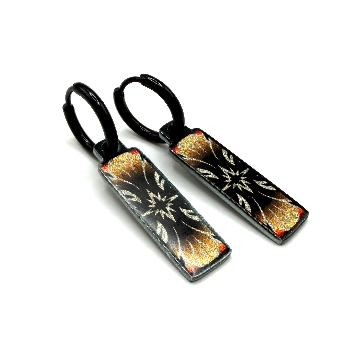 Flowers Cross metallic oorbellen
