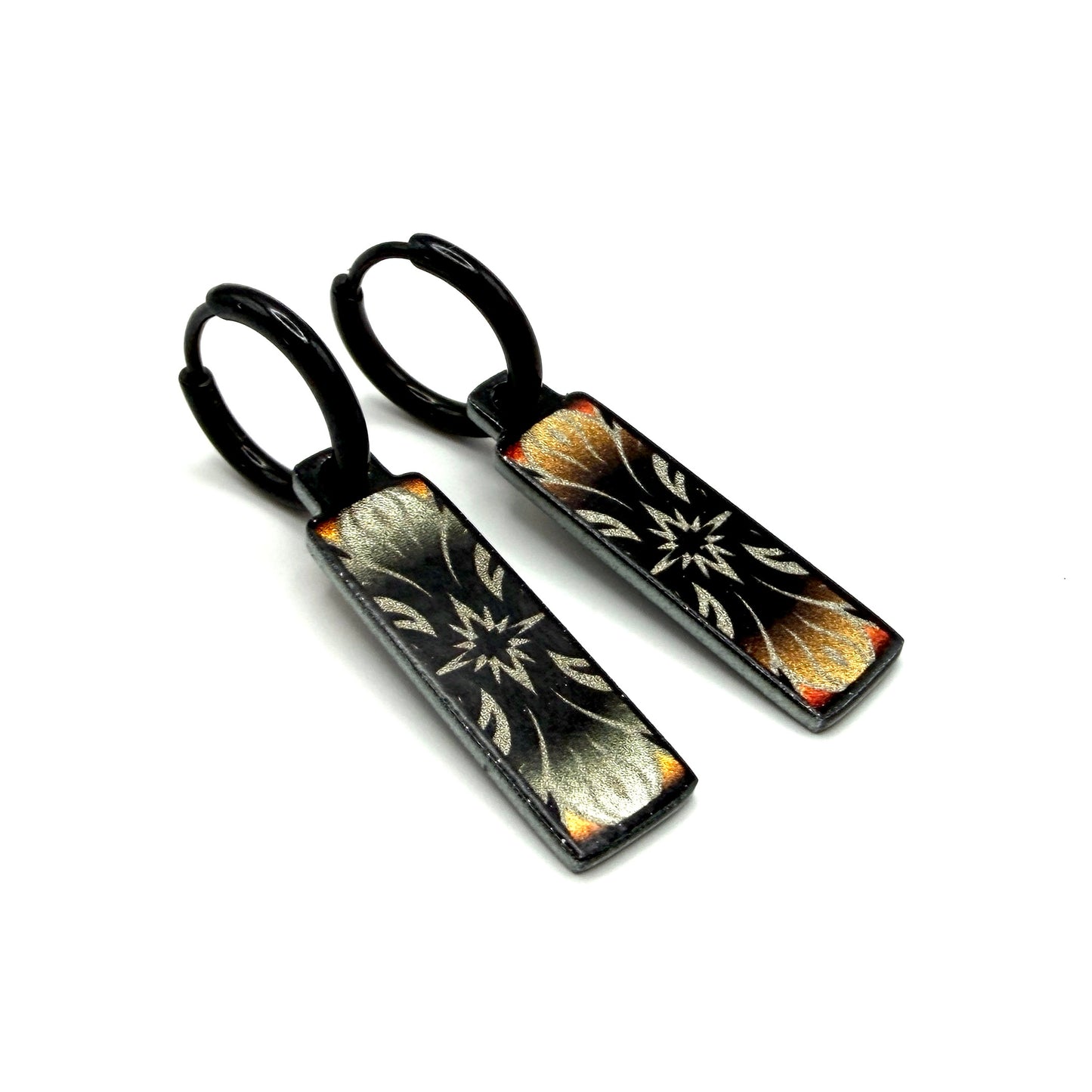 Flowers Cross metallic oorbellen