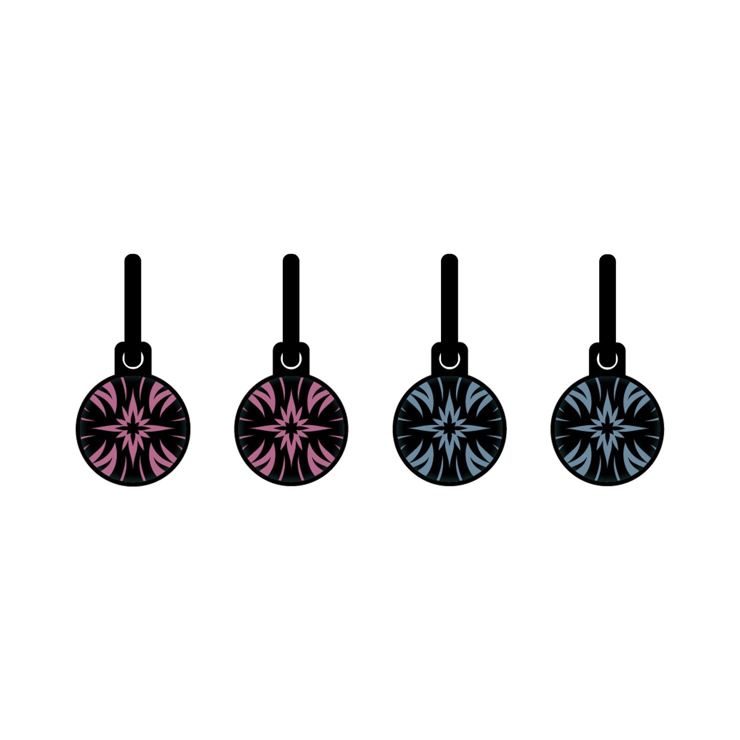 Flowers Cross blue and purple metallic oorbellen
