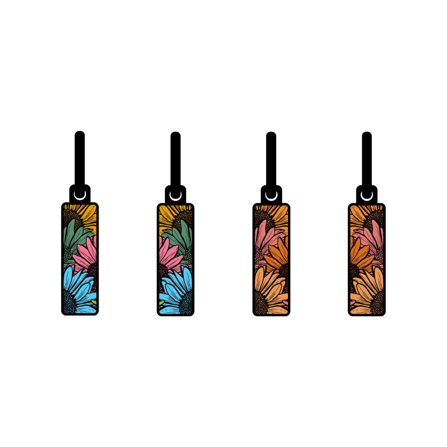 Flowers Daisies Sunflowers metallic oorbellen