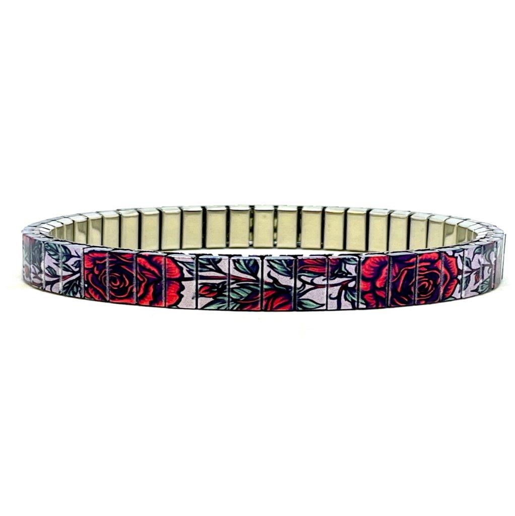 Flowers Garden Ruby Roses metallic chic