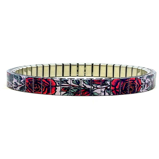 Flowers Garden Ruby Roses metallic chic