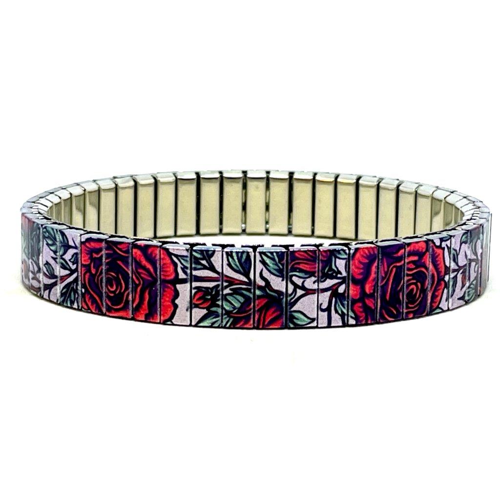 Flowers Garden Ruby Roses chic metallic