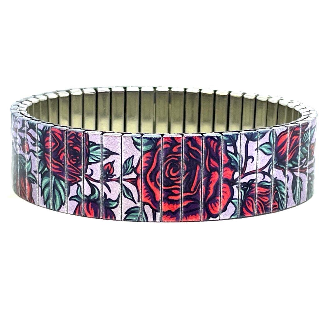 Flowers Garden Ruby Roses chic metalic
