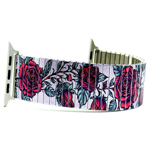 Flowers Garden Ruby Roses Chic metallic - Apple watch Bracelet