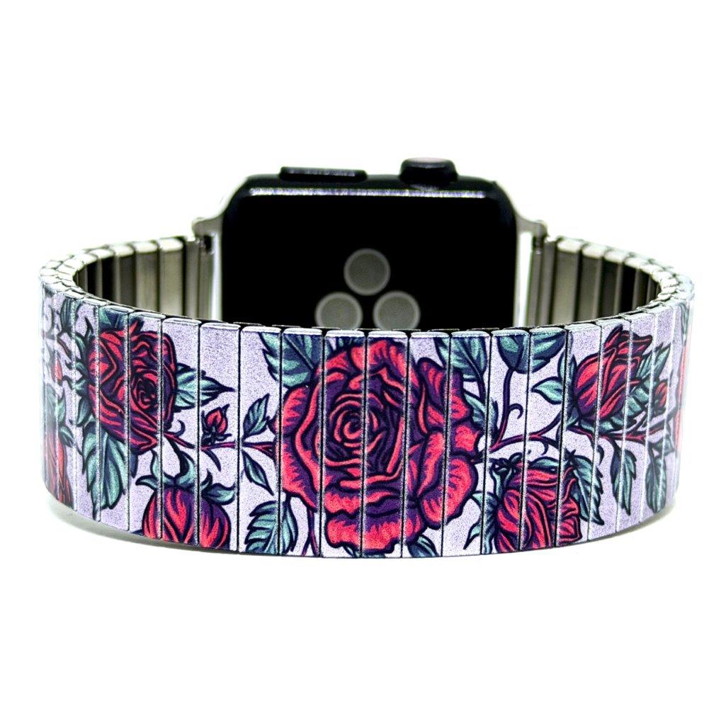 Flowers Garden Ruby Roses Chic metallic - Apple watch Bracelet