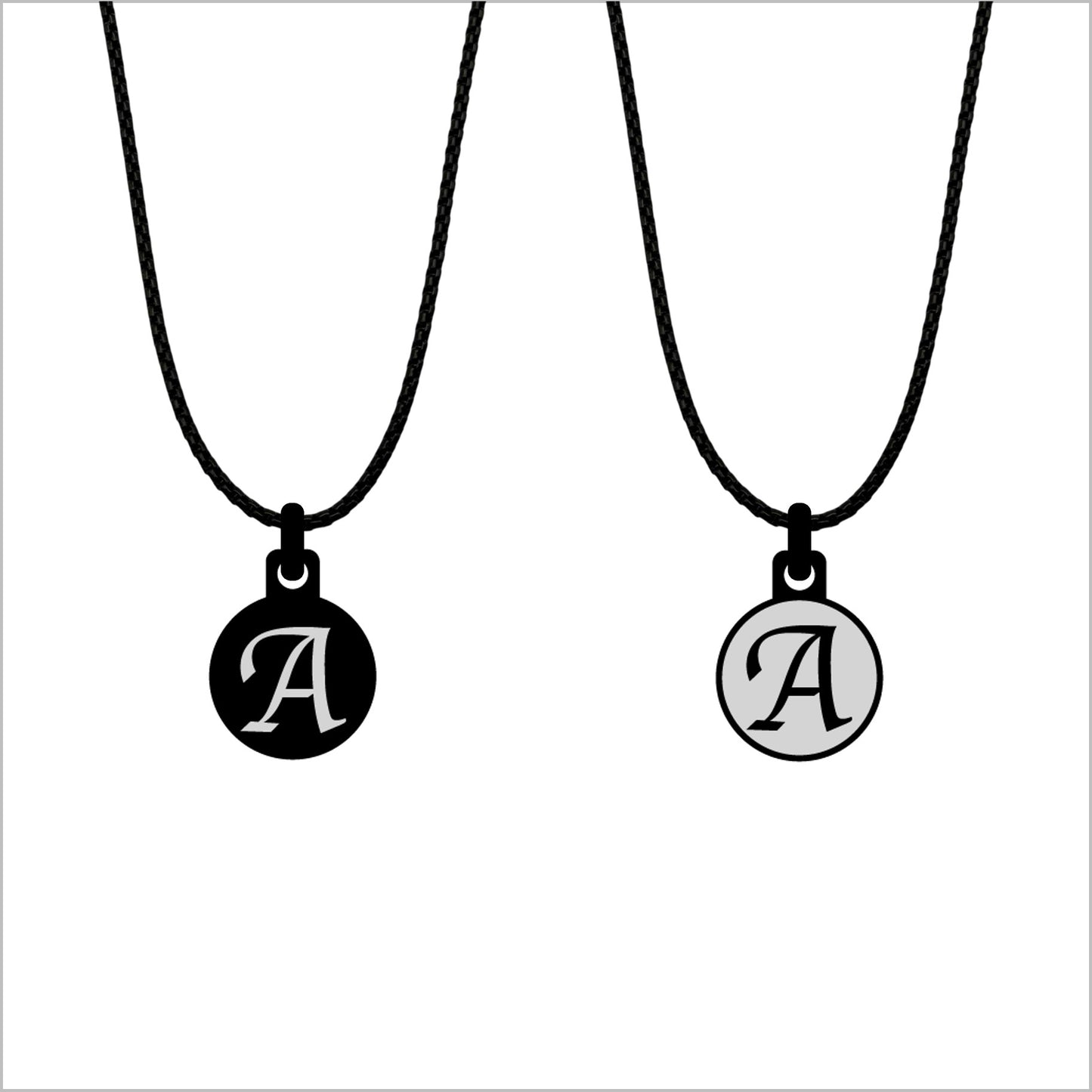 Initialen pendant met ketting