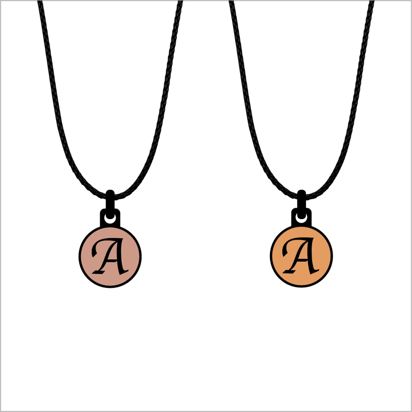 Initialen pendant met ketting