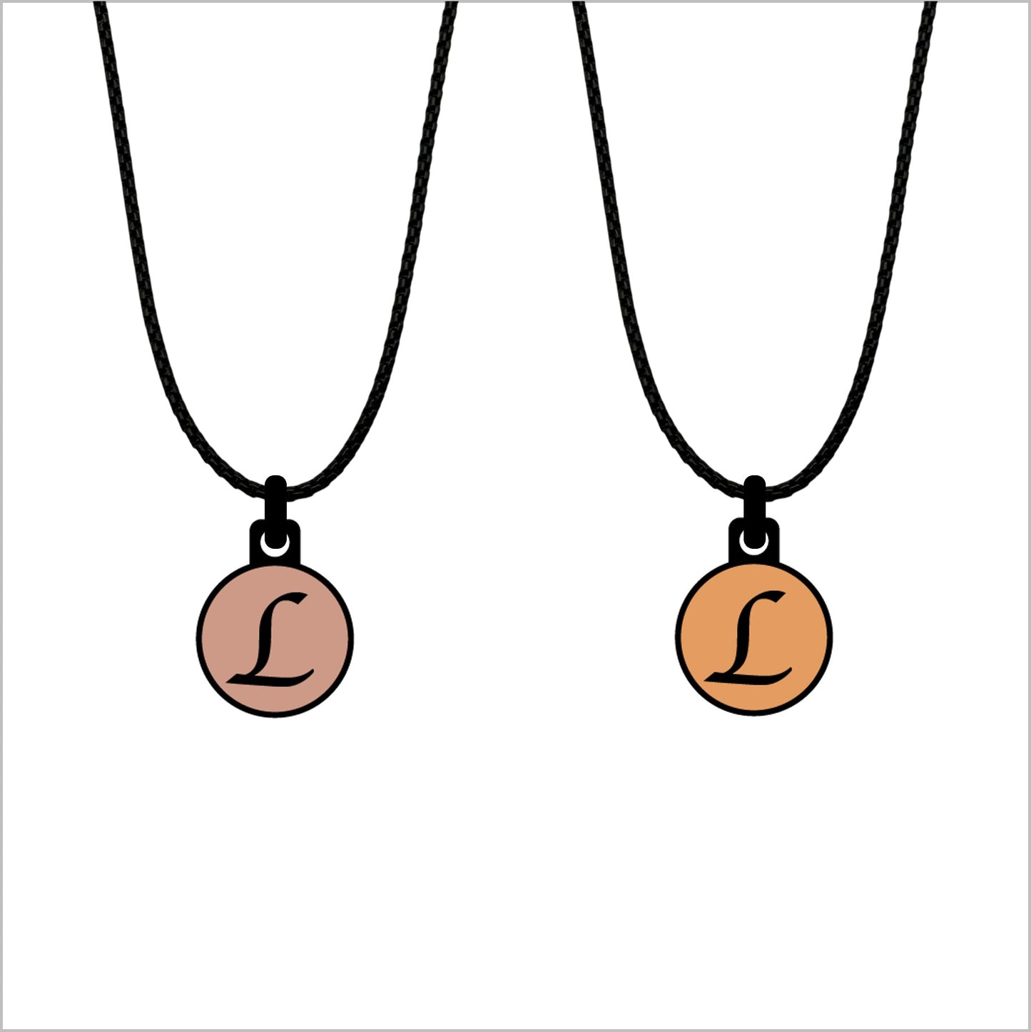 Initialen pendant met ketting