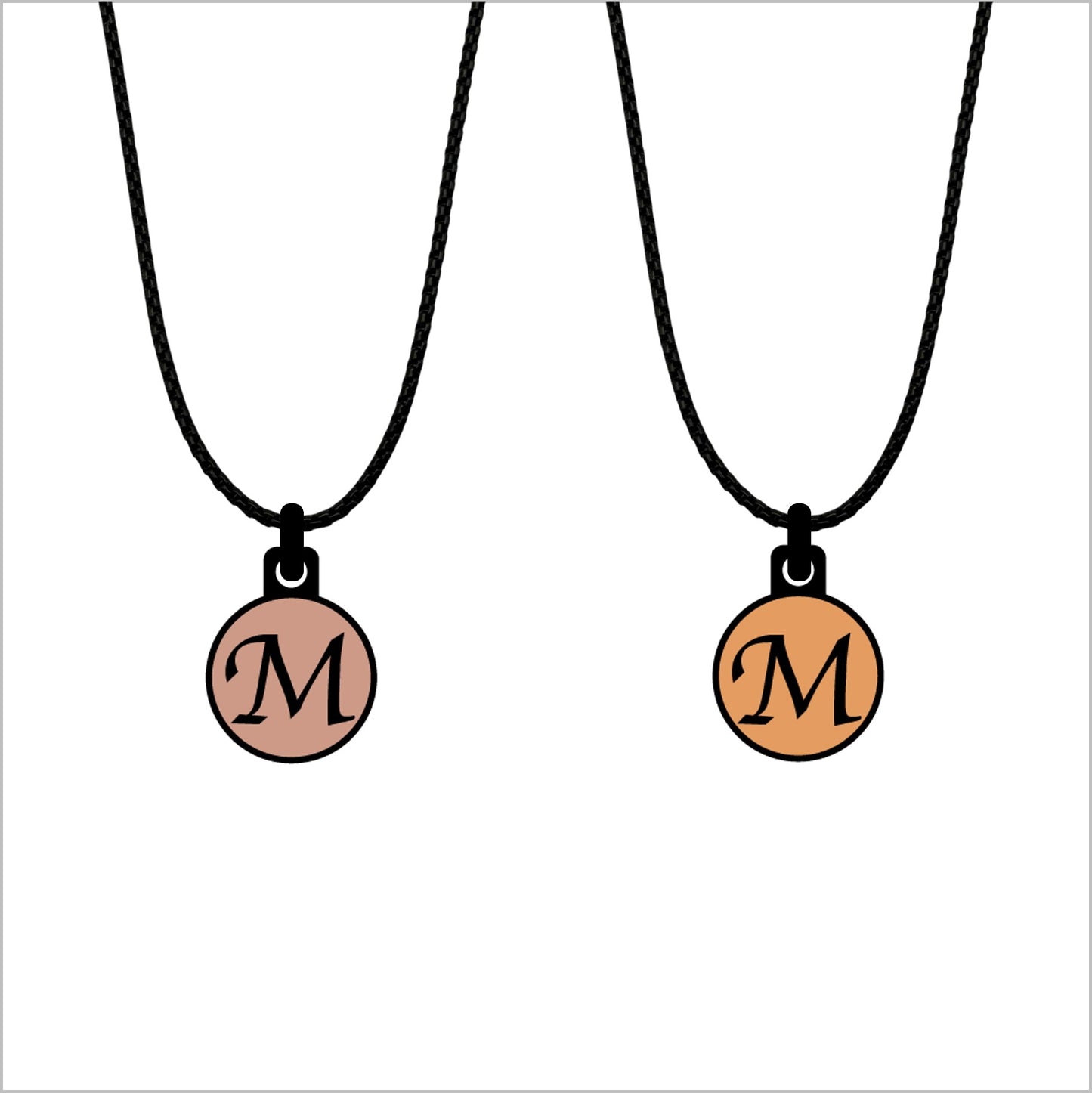 Initialen pendant met ketting