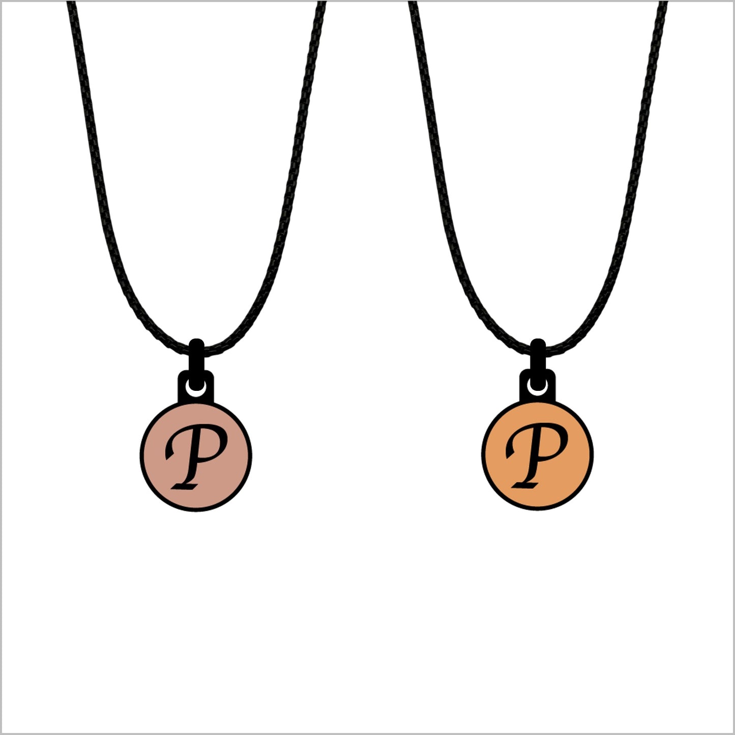Initialen pendant met ketting