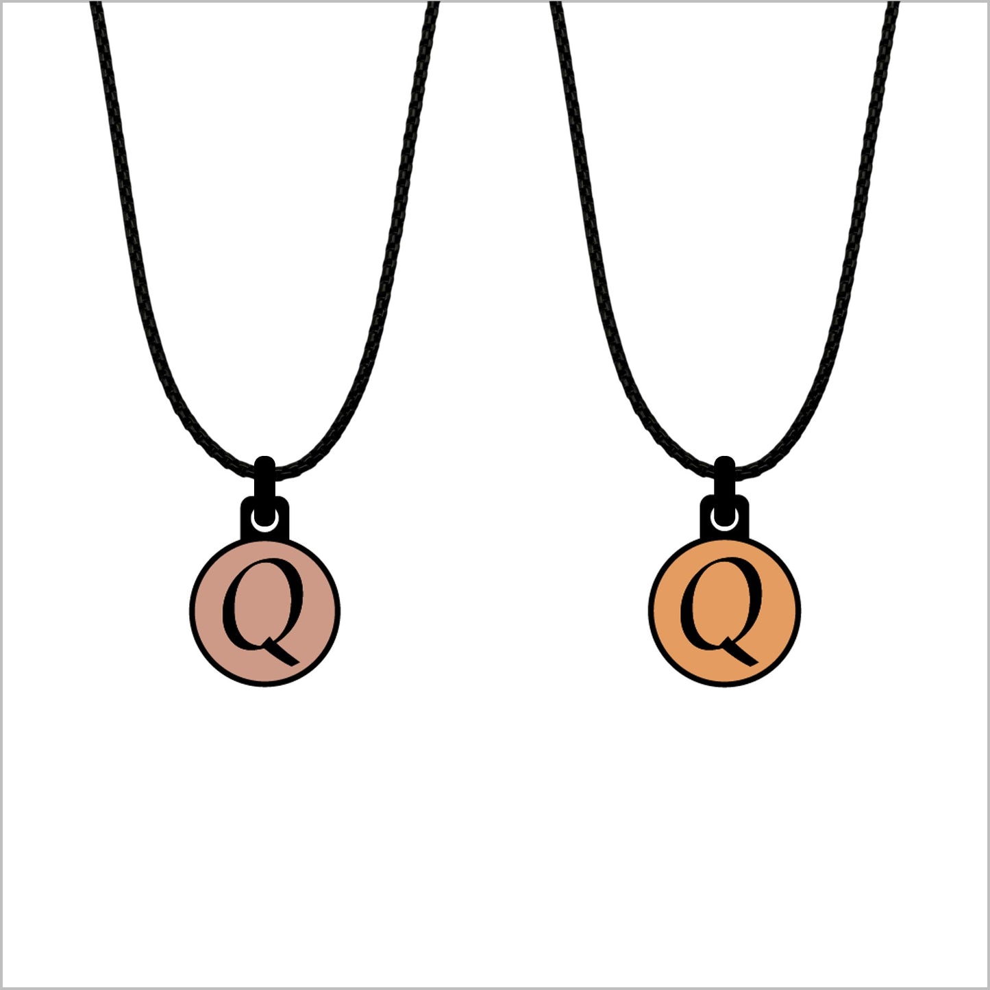 Initialen pendant met ketting