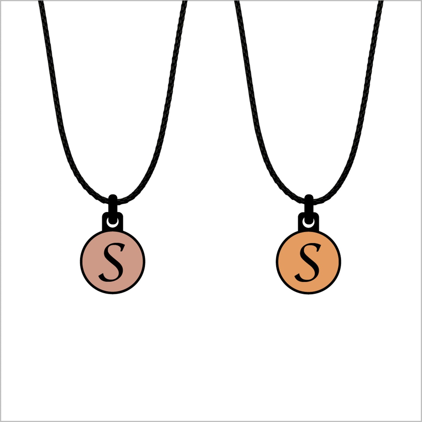 Initialen pendant met ketting