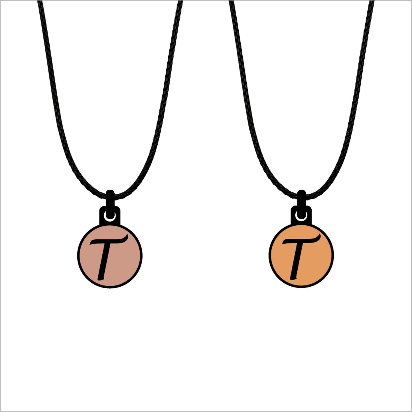 Initialen pendant met ketting