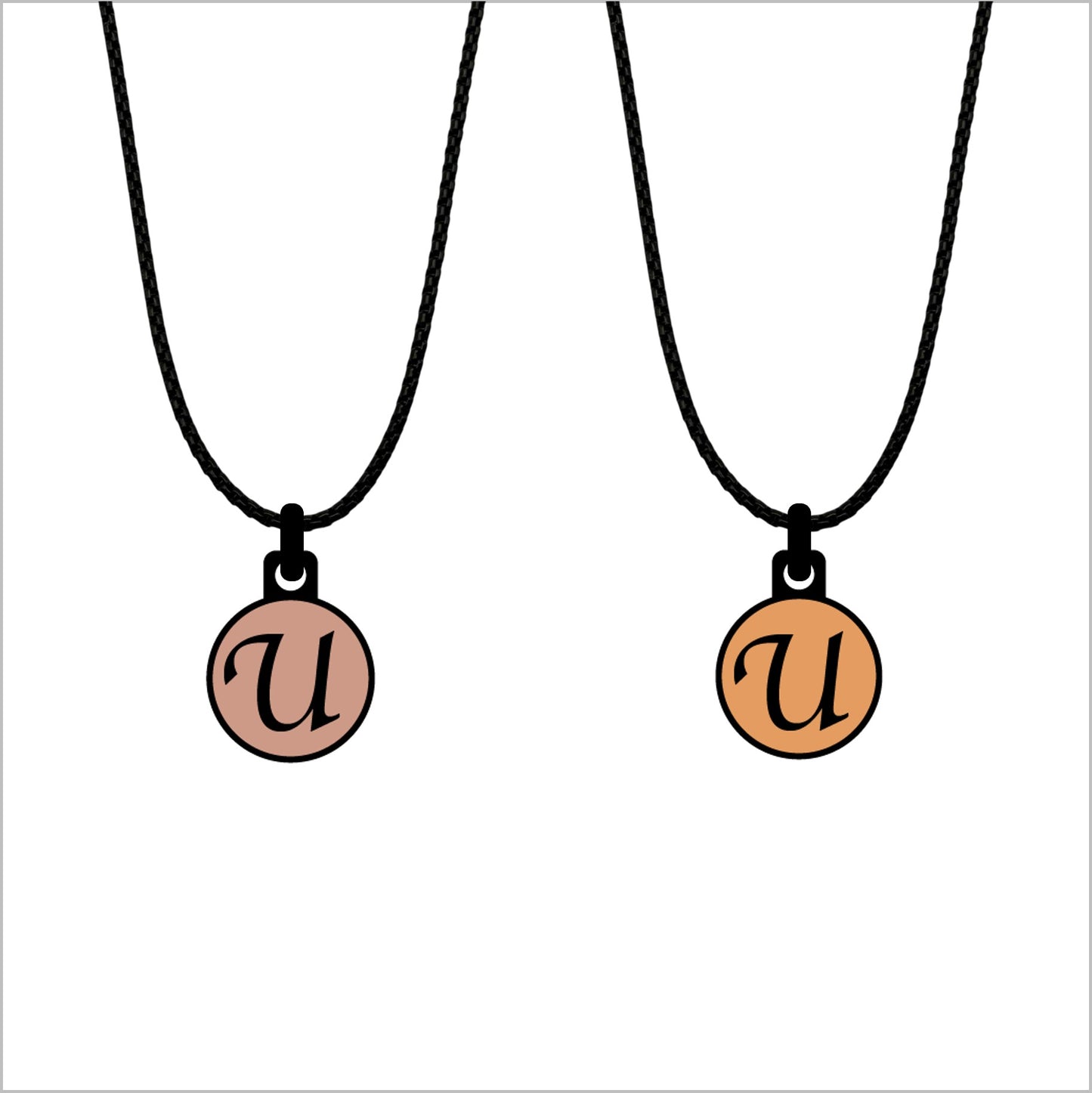 Initialen pendant met ketting