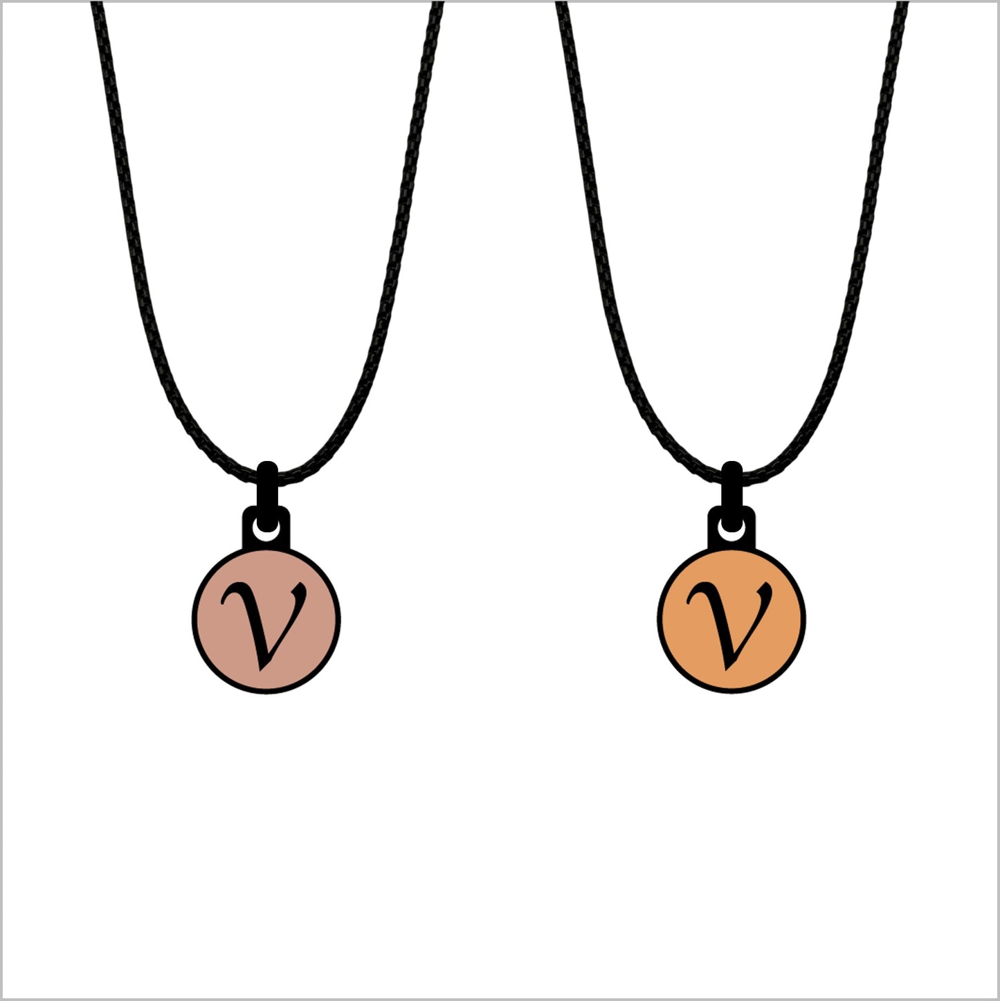 Initialen pendant met ketting