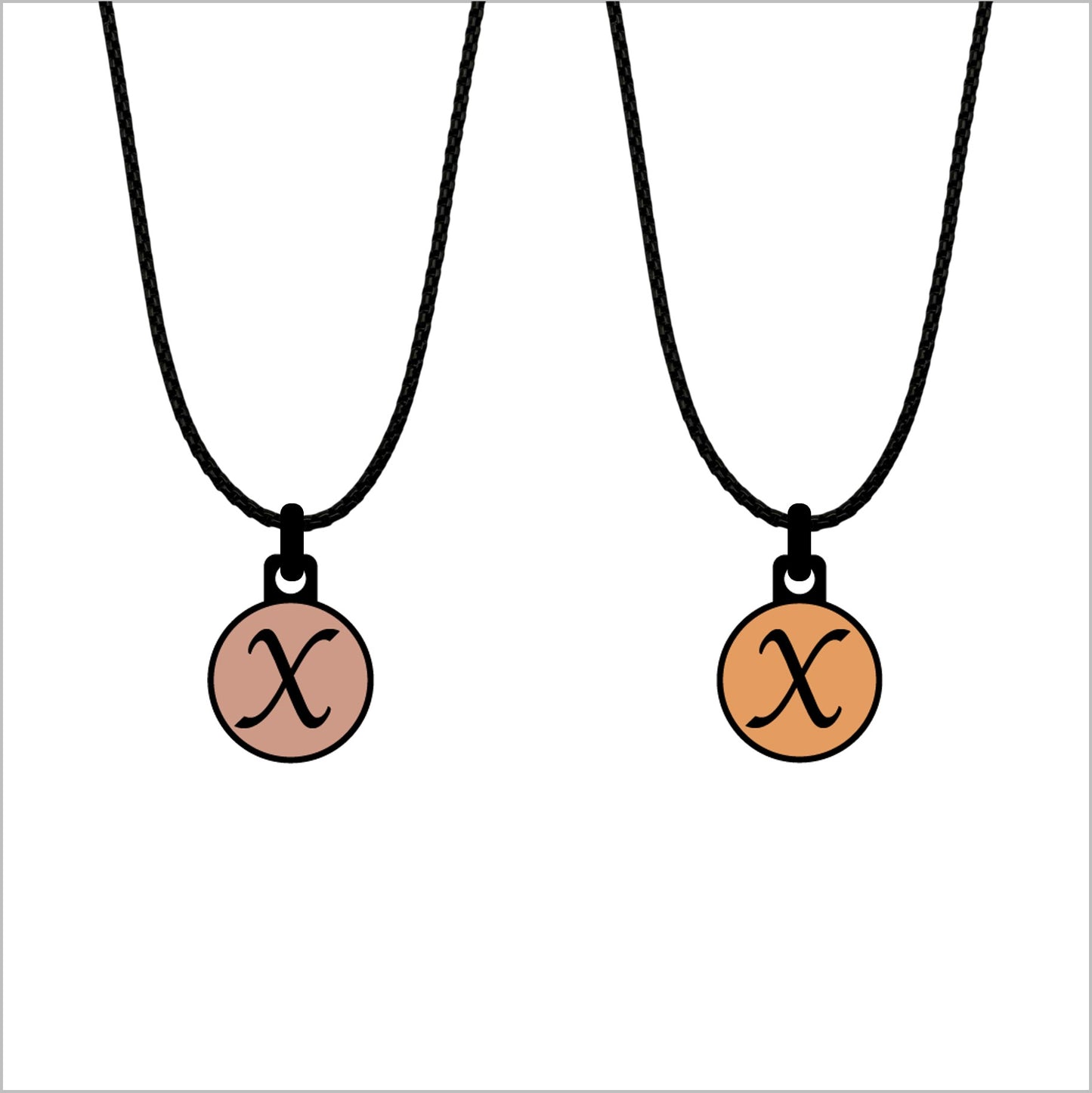 Initialen pendant met ketting