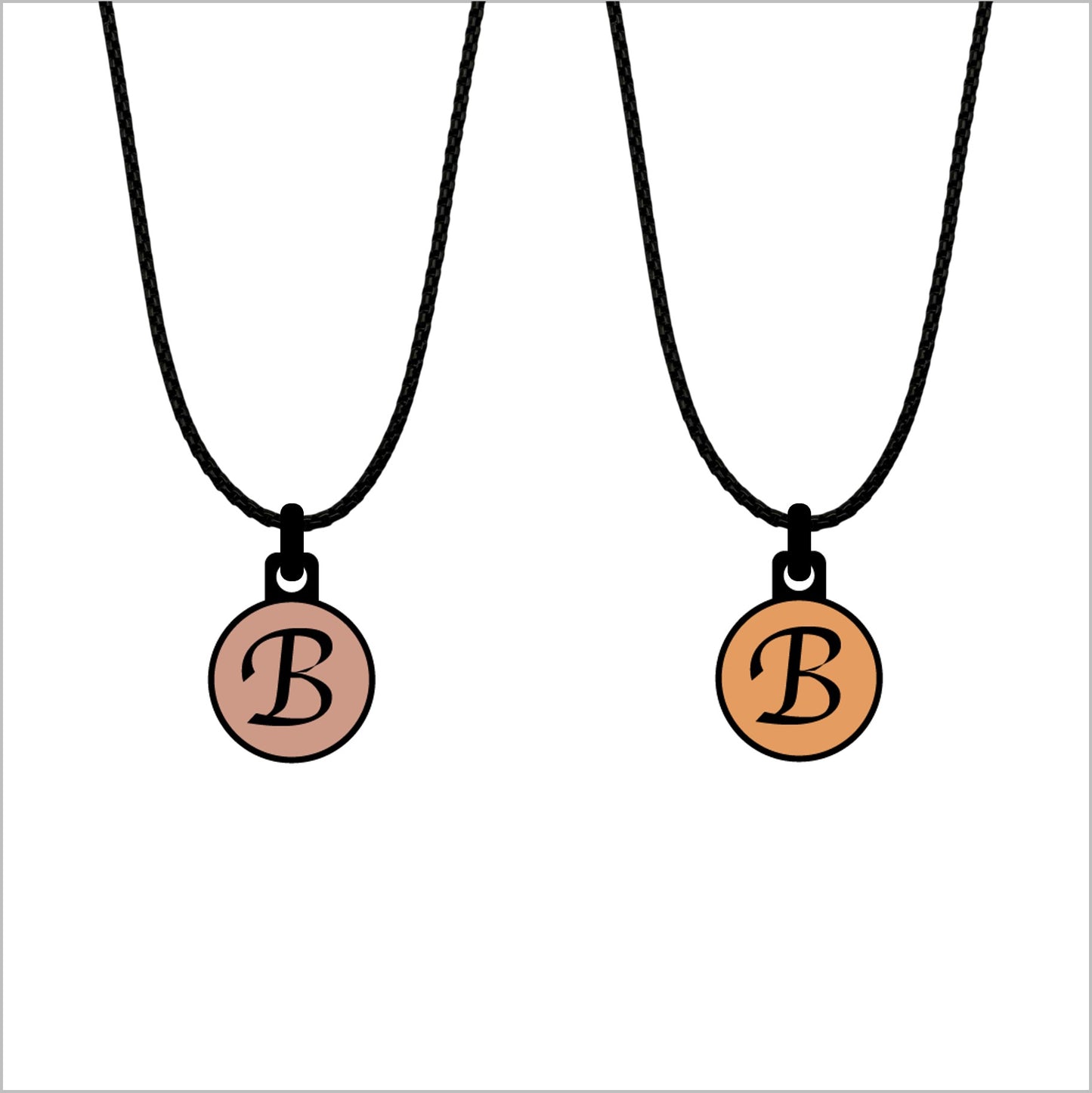 Initialen pendant met ketting