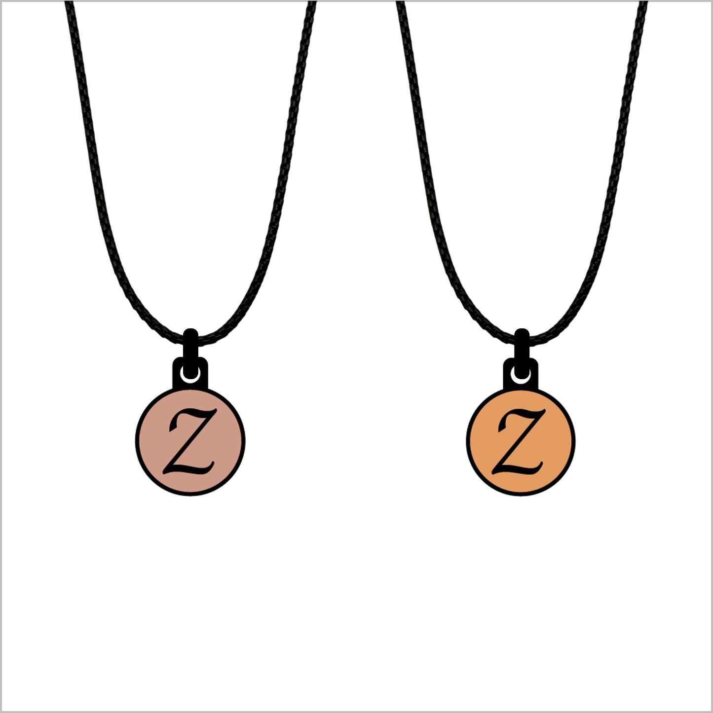 Initialen pendant met ketting