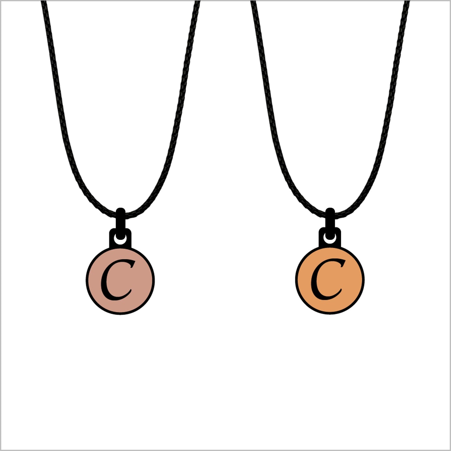 Initialen pendant met ketting