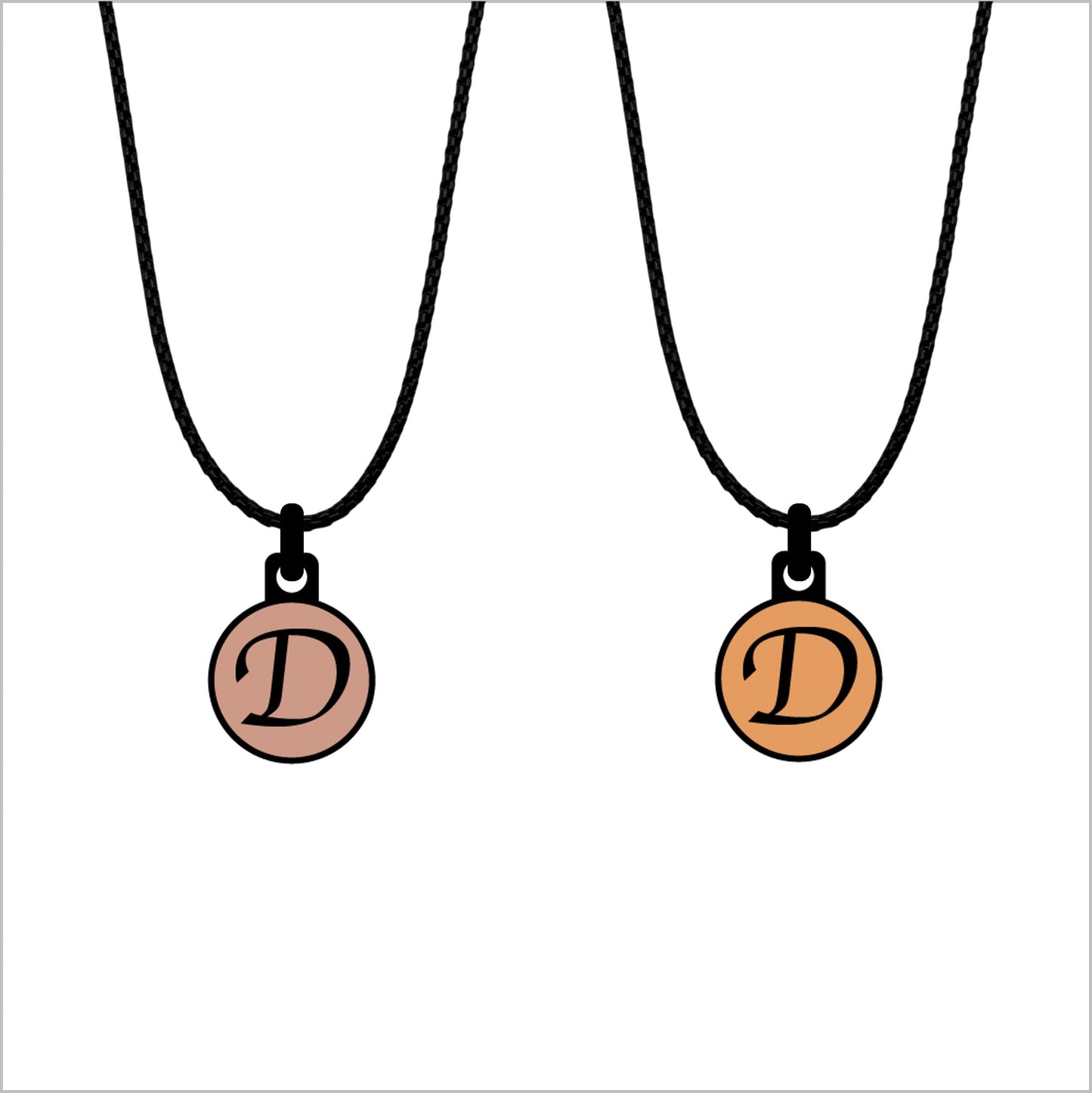 Initialen pendant met ketting