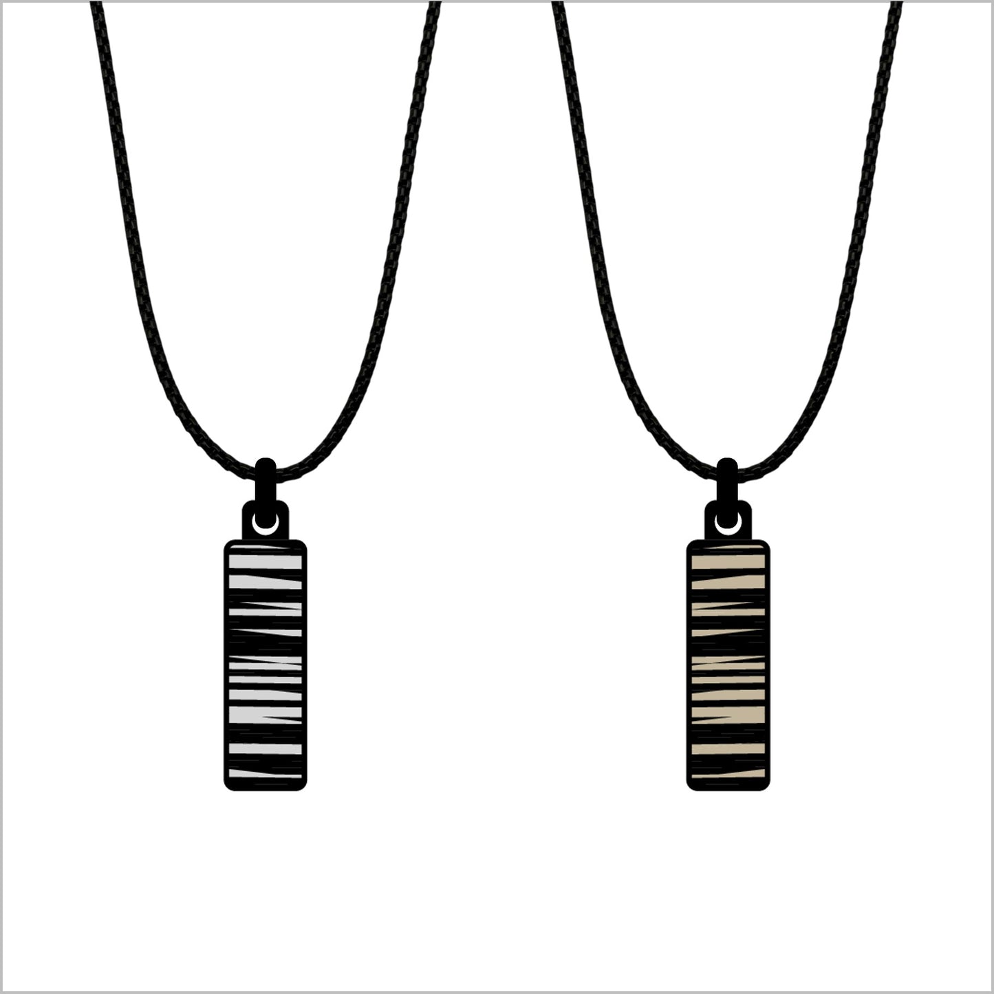 Lines Art Pendant Zwart & Wit |Minimalistische hanger