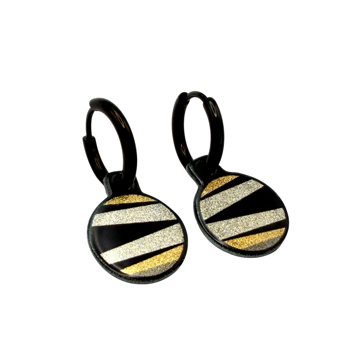 Lines art metallic oorbellen