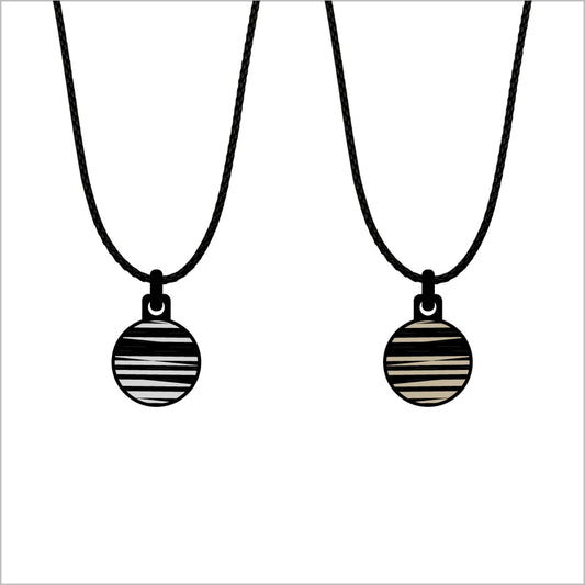 Lines Art Pendant Zwart & Wit |Minimalistische hanger