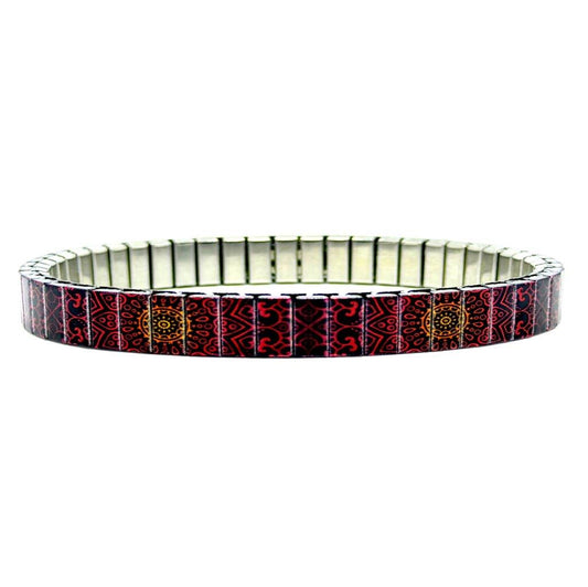 Mandala Daisies Red armband