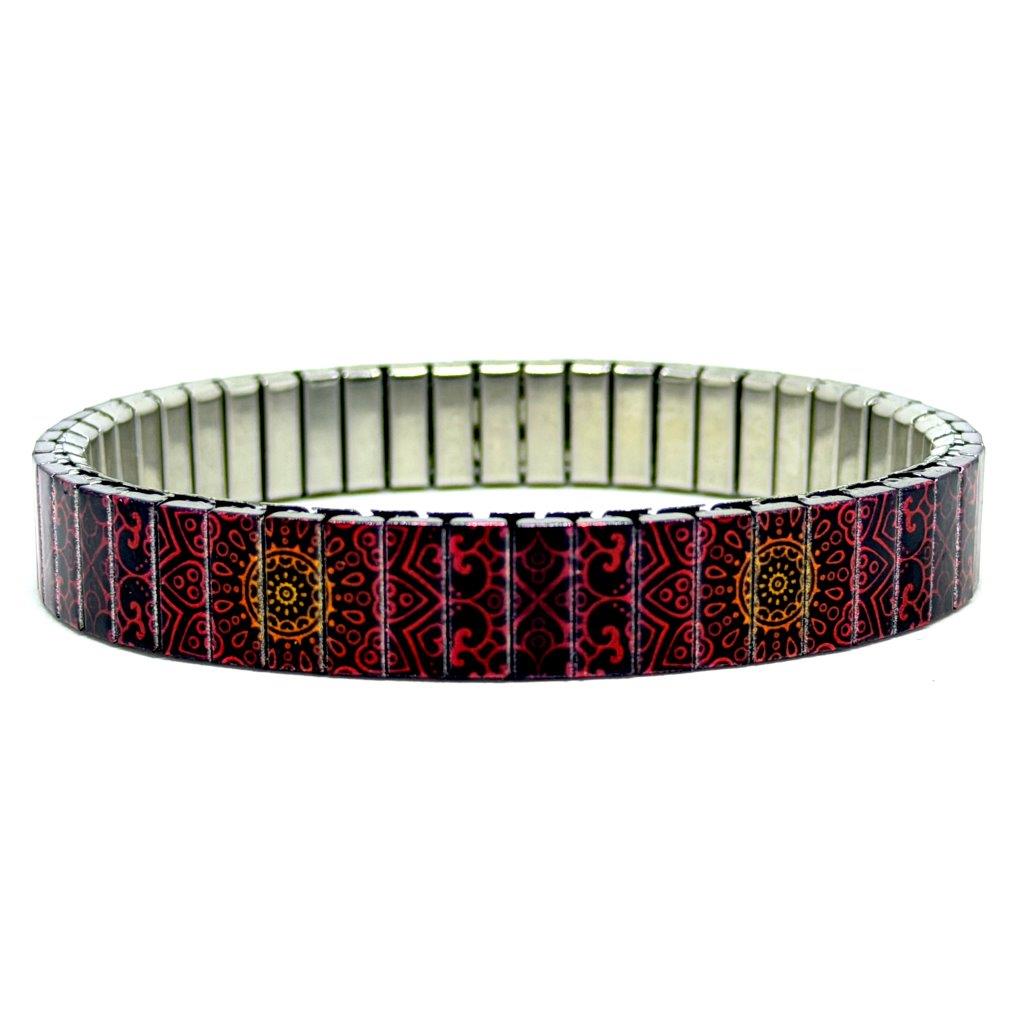 Mandala Daisies Deep Red Armband | Urbandbracelets