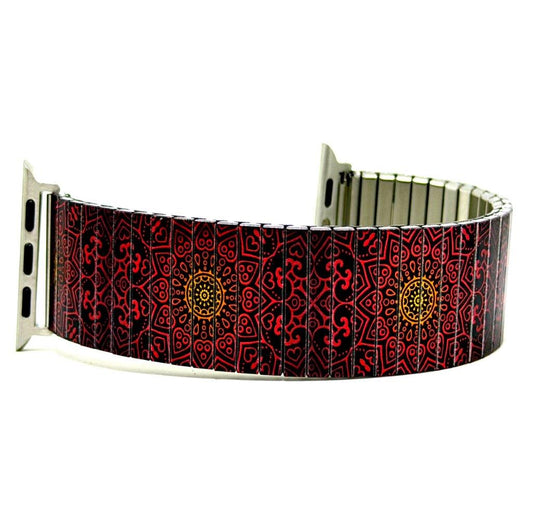 Mandala Daisies Deep Red Apple Watch Bracelet | Urbandbracelets