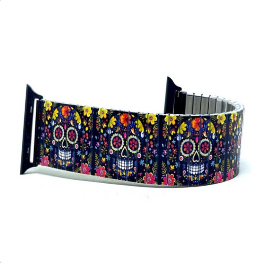 Sugar Skulls black drama Applewatch bracelet